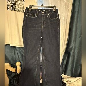 Seven7 Dark Blue  Dark Wash Flare Women's Jeans